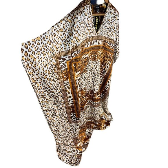 Jackpot NWT Brown Animal Print Decorated V Neck Kaftan - Picture 3 of 8